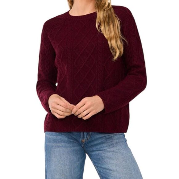 Vince Camuto Women's Cable Sweater Light Wine Size XXL - Picture 1 of 11